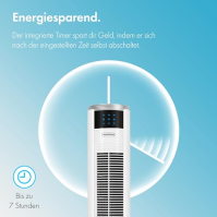 VonHaus 87 cm věžový ventilátor, elektrický ventilátor, otočný ventilátor Tichý do každé místnosti, ventilátor s dálkovým ovládá